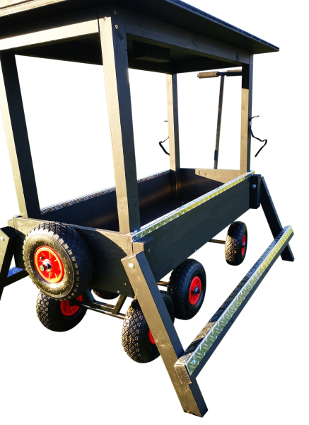 Bollerwagen Deluxe mit zwei klappbaren Fußablagen im Pausenmodus